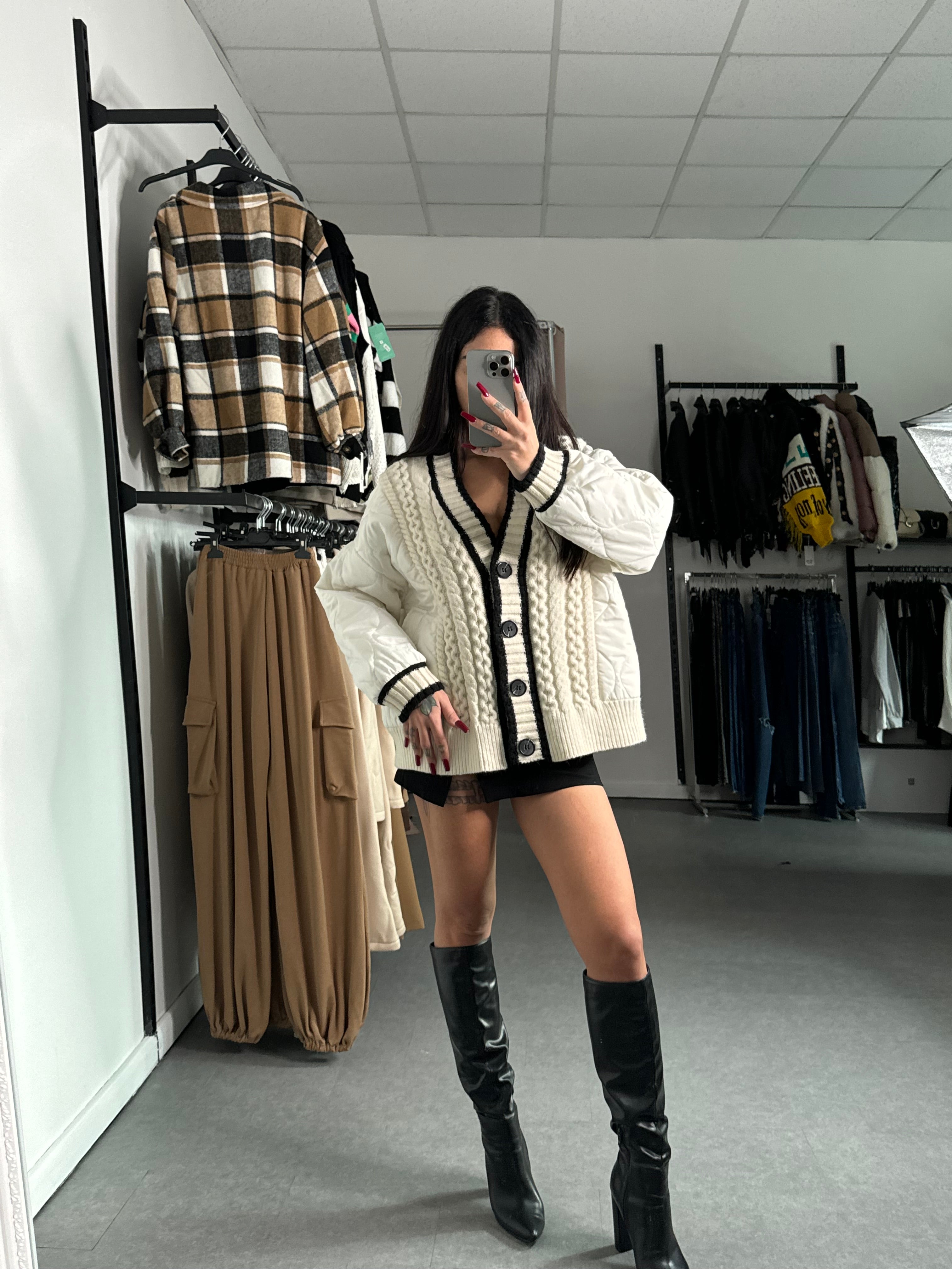 Piumino intreccio oversize