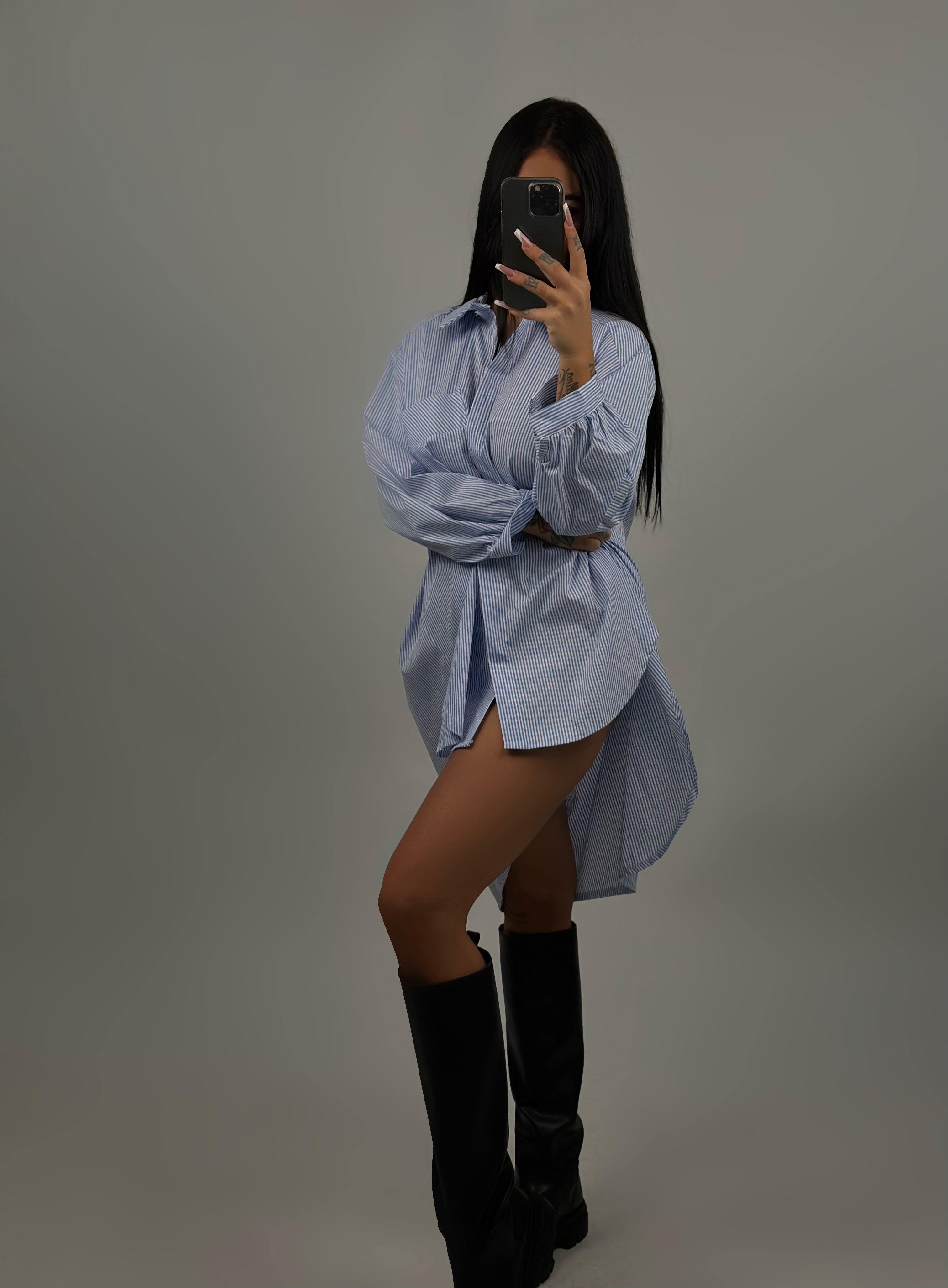Camicia lunga righe