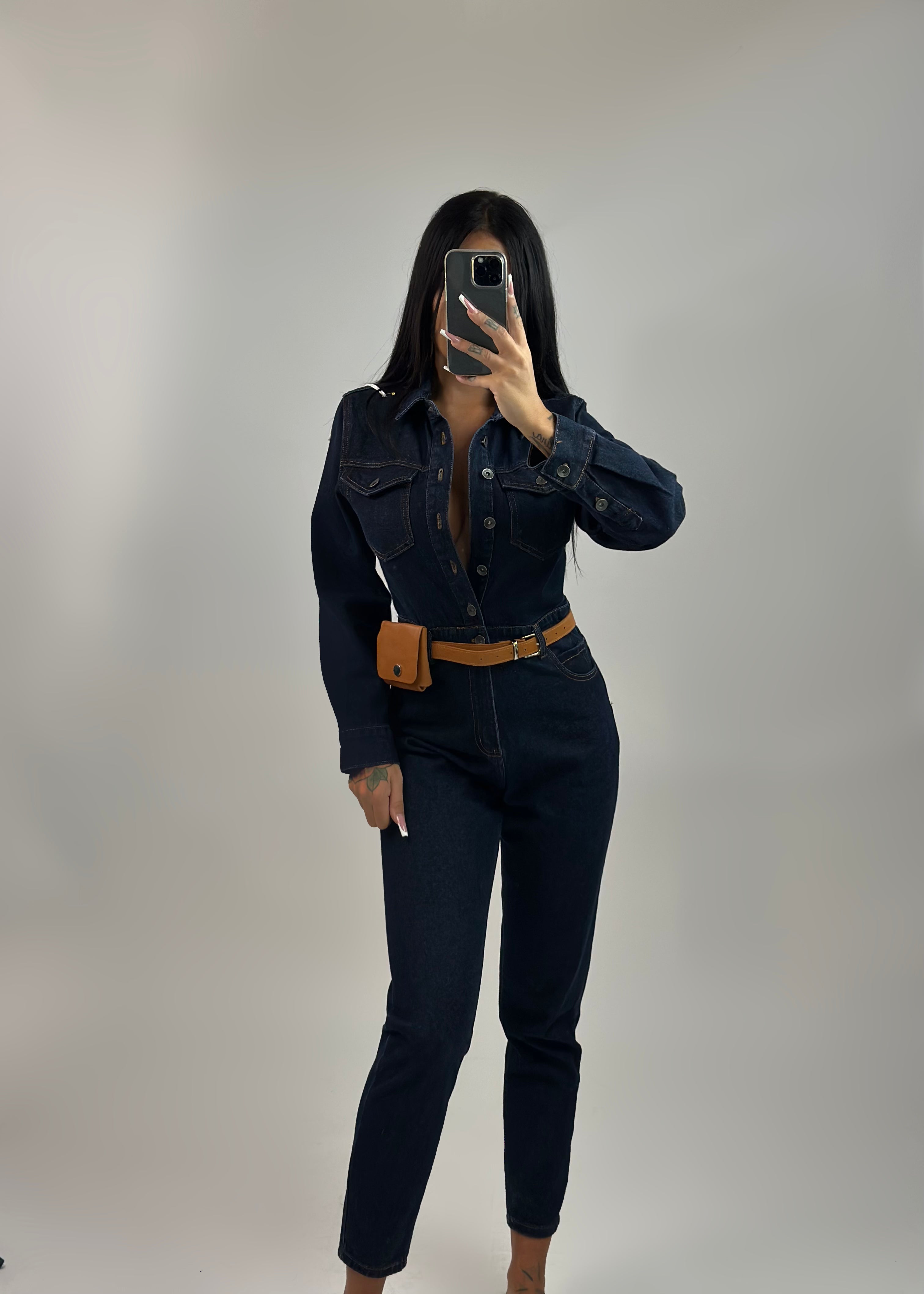 Jumpsuit Jeans scuro